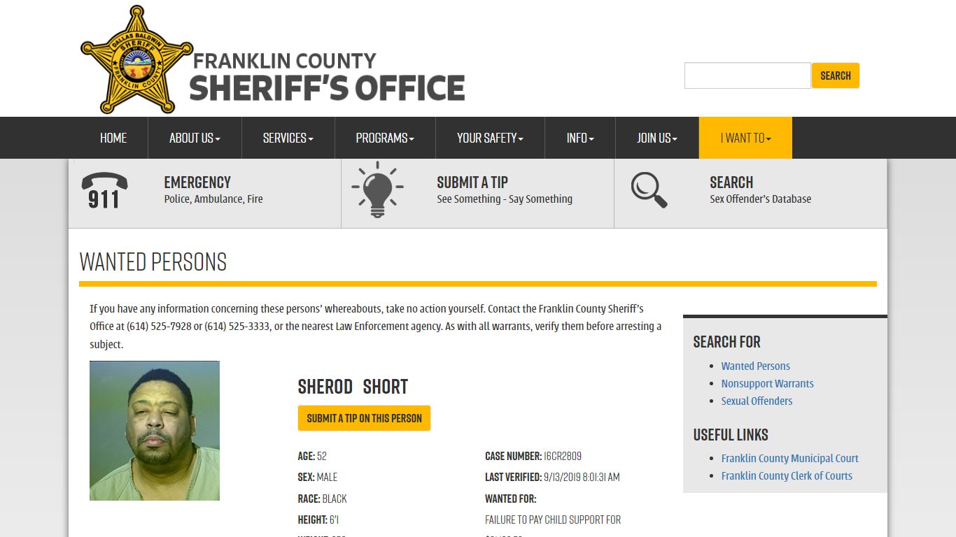 Franklin County Sheriff - Wanted